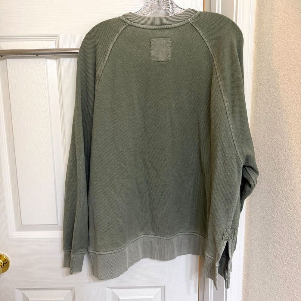 Aerie Oversized Crewneck Sweatshirt Olive Green Size Medium - Picture 2 of 4
